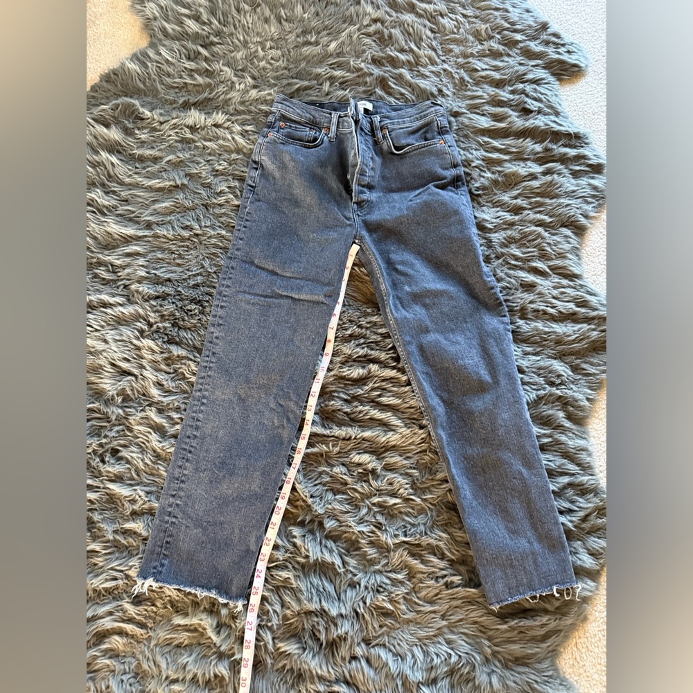Re/Done washed black crop Jean